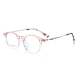 Zee Acetate Titanium Glasses Frame Oval Frames Southood Clear Pink